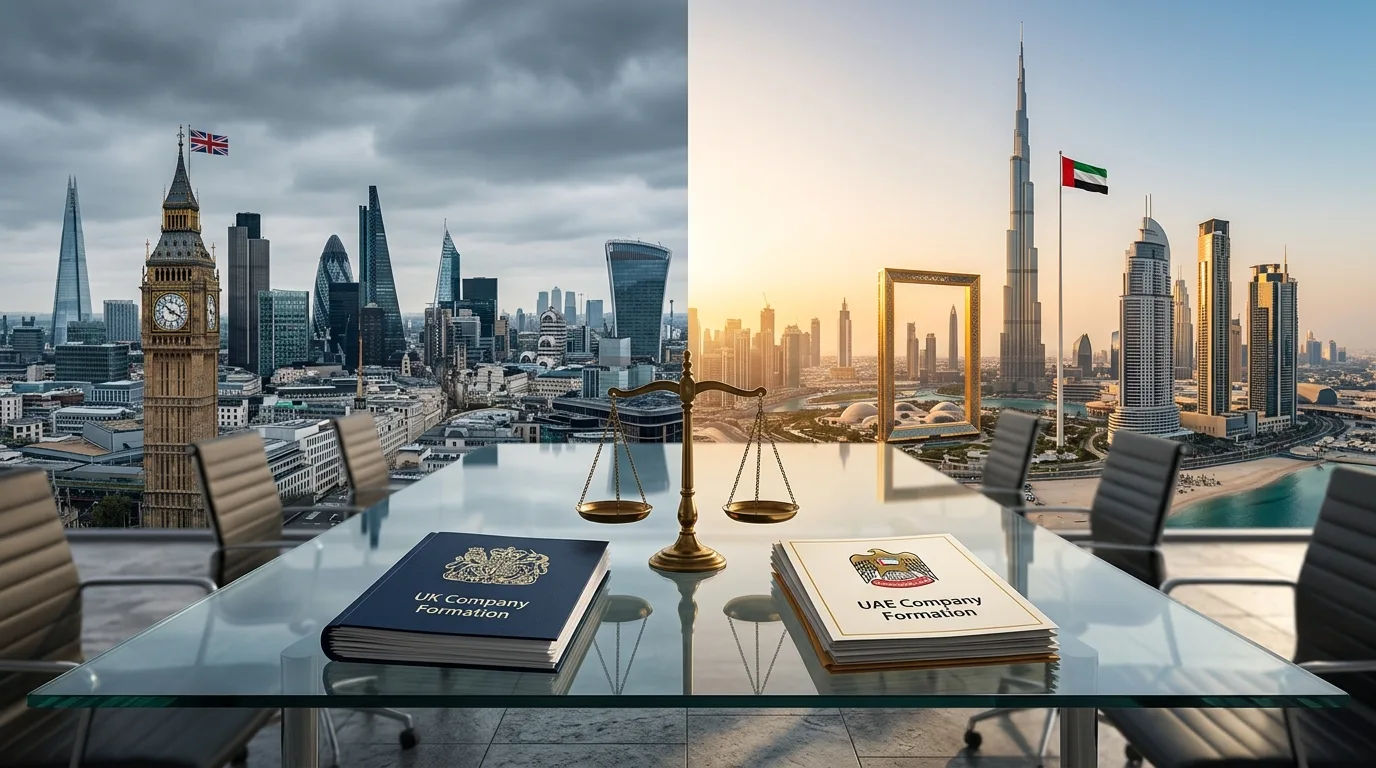UAE vs UK Company Formation 2026: Tax, Cost, Setup & Market Access Compared